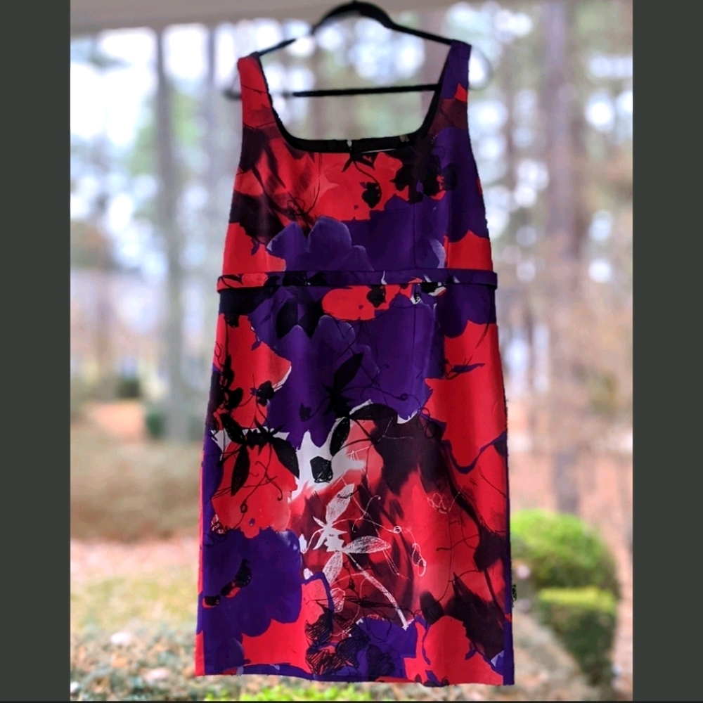 Vintage Purple and Red Tahari Dress Size 16